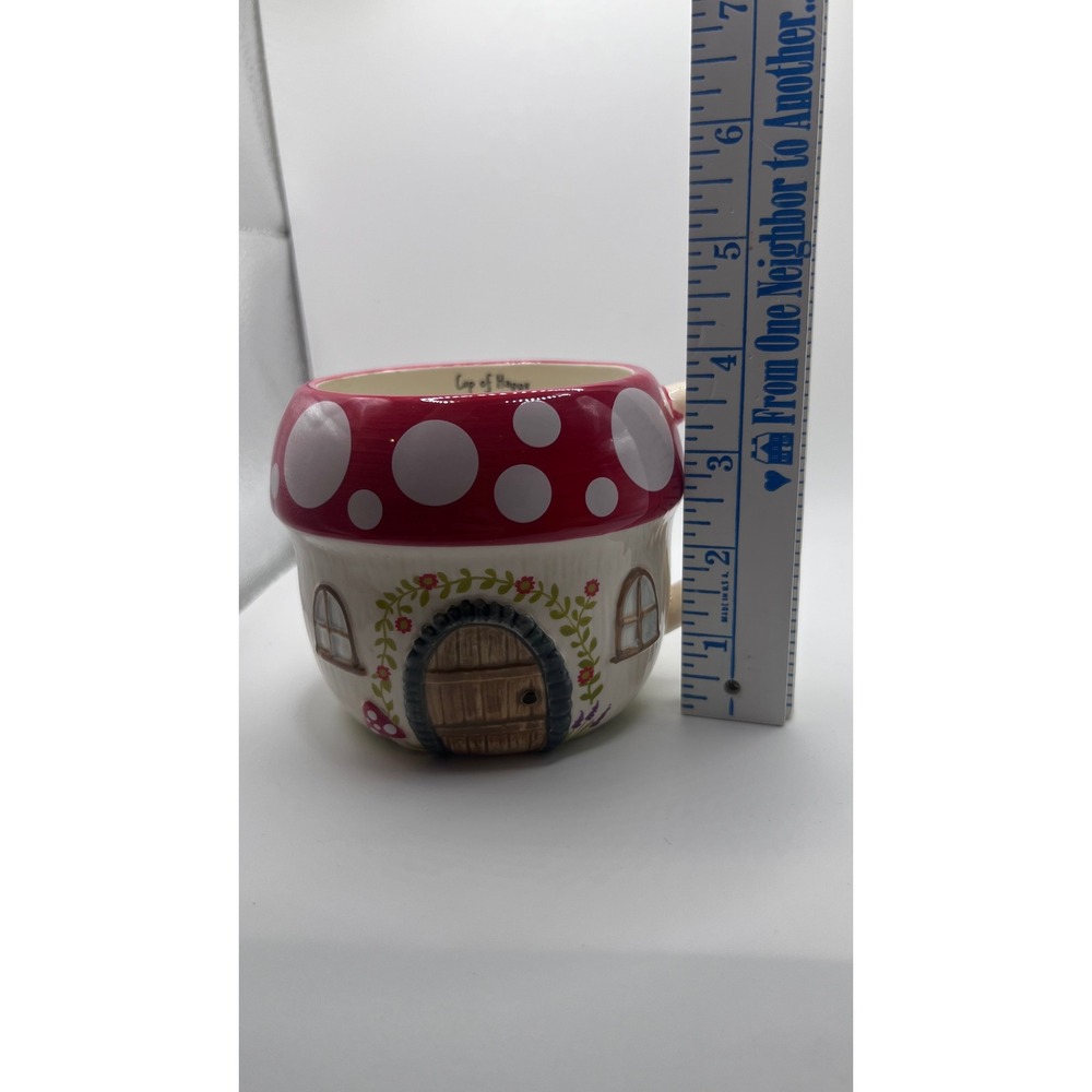 Natural Life Gnome Mushroom House Mug FolkArt Cottagecore Whimsical Coffee Mug - Picture 10 of 11